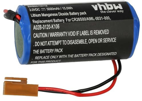vhbw batteria sostituisce GE Fanuc A98L00310007, A98L-0031-0007, BR26500, BR-CCF1TH, BR-C per controlli industriali (5000mAh, 3V, Li-Ion)