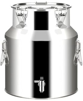 KhUkhu Bidón De Leche De Acero Inoxidable De Gran Capacidad: 5 L, 9 L Y 14 L, Portátil, para Transporte, para Vino, Jarra, Barril De Hielo con Tapa Sellada, Contenedor De Líquidos,5L