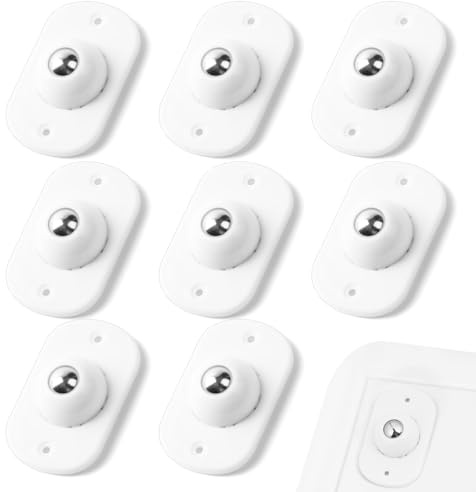 OFFCUP 8 Pezzi Ruote per Mobil Mini Rotelle a 360° Girevoli Autoadesive a Sfera per Pattumiere Scatola Portaoggetti Piccoli Elettrodomestici ABS+Acciaio