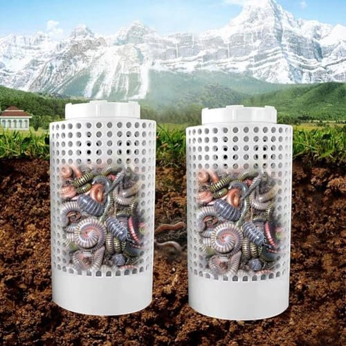 2 contenitori per compostaggio a vermi interrati, compostiera da giardino per esterni, per ridurre i rifiuti alimentari, compostiera sostenibile per aiuole rialzate a casa, sistema di compostaggio