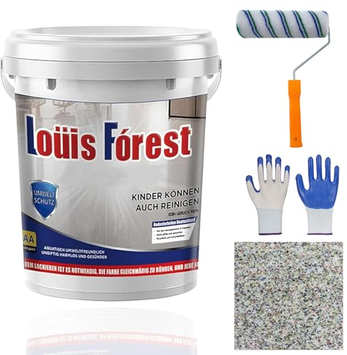 Gienslru Pintura epoxi de color arena para pisos, pintura epoxi Louis Forest Fl-oor Pa-int, pintura de piso epoxi para hormigón, efecto mármol de alto brillo, revestimiento de pisos Epo-xy, garaje