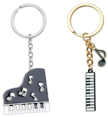 2 stycken Piano Note-nyckelringar, kreativt hänge, väsktillbehör, musikalisk stil.