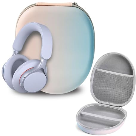 Rynvarl Custodia rigida per cuffie audio – Custodia di trasporto antiurto in EVA per cuffie Circum-Ear – Compatta, leggera con tasca interna a rete sfumata