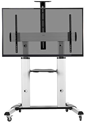 VIVO Ultra Heavy Duty Mobile 32 to 100 inch TV Stand for Flat Screens, Adjustable, Rolling TV Cart Mount with Wheels STAND-TV22S