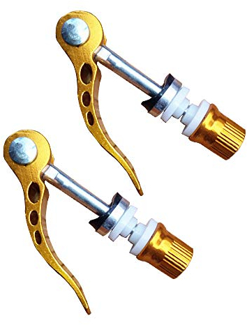 DAZISEN Accesorios de Bicicleta - Abrazadera de Poste de Asiento de Bicicleta de Liberación Rápida Ligera y Duradera,Amarillo (2 Piezas),60 * 65mm