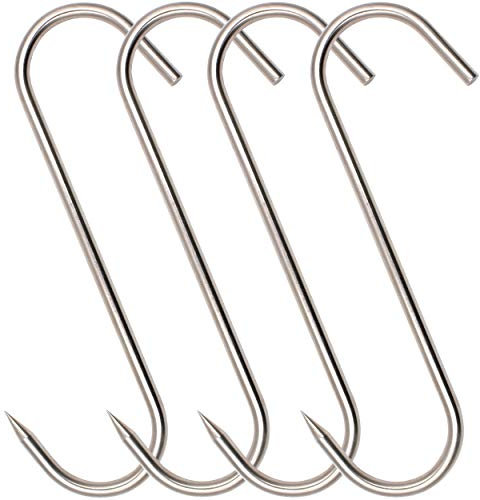 Alele - Gancio da macellaio in acciaio INOX resistente 25,4 cm, 10 mm, 4P