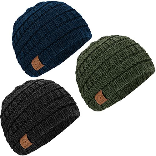 KeaBabies 3pk Baby Beanies for Boys, Girls,Soft Baby Hat (Urban, 6-36M)