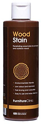 Furniture Clinic Wood Stain (White Ash) – Fast Drying, Highly Concentrated, and Easy-to-Apply Wood Stain for All Indoor & Outdoor Wood – Water Based & Non-Toxic – 250ml