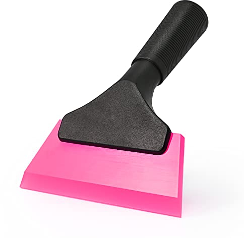 Ehdis Rasqueta limpiacristales con Mango, Limpia Cristales, para Ventanas, Cristales, Espejos y Ventanas de Coches, 5 Pulgadas, Rosa