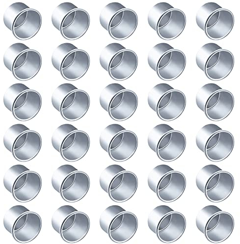 30 Stück Kerzenhalter Stabkerze,RUNEAY Metall Klein Kerzeneinsätze Kerzentülle 22mm für Baumkerzen Puppenkerzen Pyramidenkerzen Tafelkerzen Teelichter Teelichthalter Flaschen(Silber)