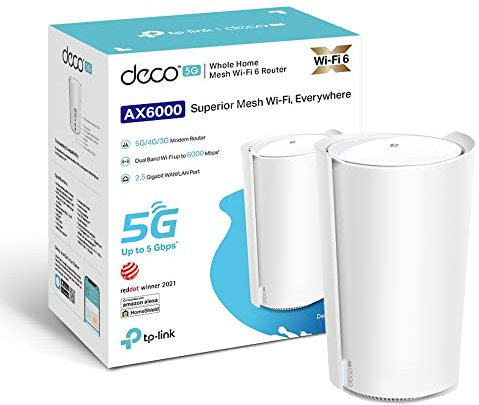 TP-Link Deco X80-5G AX6000 Whole Home Wi-Fi 6 Mesh Gateway, 5G/4G Modem Router,VoLTE, Mesh tech, 2.5G Internet Port SIM Slot Unlocked Pack of 1 (Renewed)