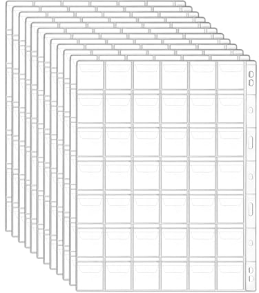 QWORK® 12 Fogli Raccoglitore Monete, Porta Monete con 9 Fori, 42 Scomparti da 29 mm