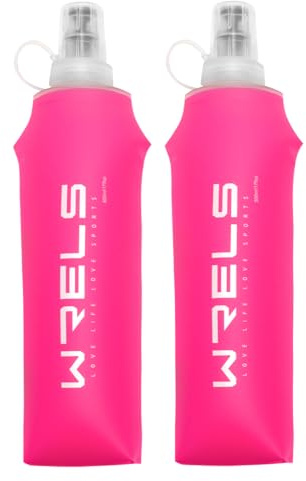 WRELS TPU Soft Flask Lightweight Portable Reusable Water Bottle,BPA Free Collapsible Flask for Hydration Pack in Running Hiking Cycling and Marathon