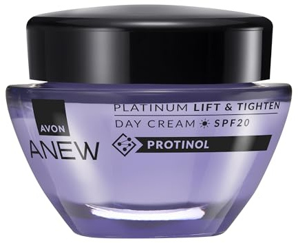AVON Crema de Día con Efecto Lifting Anew Platinum SPF 20 - Formulada con ProtinolTM - Reafirma y Protege la Piel contra los Signos de la Edad - 50 ml