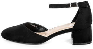 Rio Fiore Tacones de Mujer, Zapatos de tacón con Tiras, Negro, Microfibra, 4 cm Tacón Bloque, Zapatos con Correa en el Tobillo 12692-5 (Black MF, 36 EU)