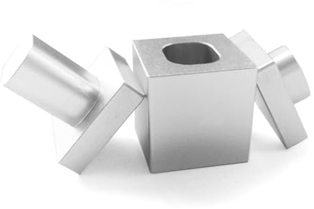 Sociplentycom Pre Press Mold Made of Food Grade Anodized 6061 Aluminum (Silver, 1x1 inch)
