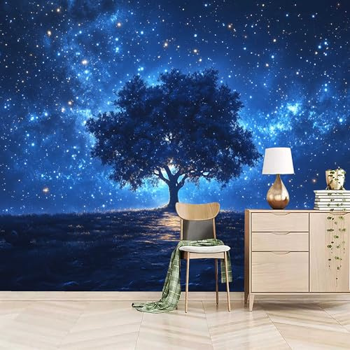 carta da parati camera da letto 250x420cm Cielo Notturno Blu carta da parati tessuto non tessuto Decorazione 3D su tela pittorica, senza interruzioni, per la parete principale della casa EB24-7138