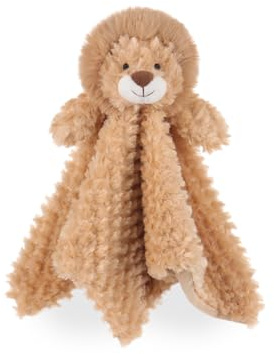 Apricot Lamb Plush Lion Cute Comforter Plush Security Blanket for Baby Boy and Girl, Cuddly Lovey for Infant and Toddlers, Brown 14x14 Inches