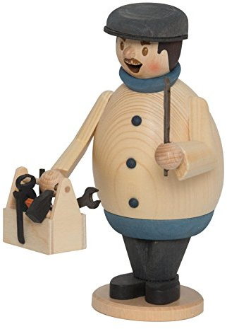 Kuhnert Drechserei rökare, rökelsefigur Max av trä - olika scener - Made in Germany Klempner