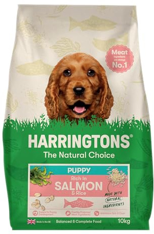Harringtons Complete Dry Puppy Food Salmon & Rice 10kg - Made with All Natural Ingredients (Packaging may vary)