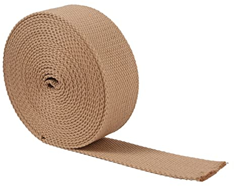Cloaacsois 5M Canvas Baumwollgewebe aus Leinwandbindung Gurtband Tasche Gürtelband 25/38mm Breit (38mm Breit, Khaki)