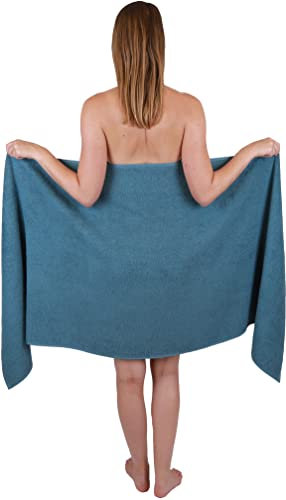 Betz 1 Stück Saunatuch 100% Baumwolle taubenblau 70x200 cm Berlin XXL Saunatücher Sauna Handtuch Weich Groß Frottee Badetuch Farbe taubenblau