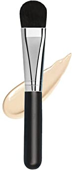 Pinceau d'application pour masque facial - Noir + argenté - Fibre synthétique douce - Outil cosmétique pour lotion pour le corps, boue, argile, masque mélangé au charbon de bois