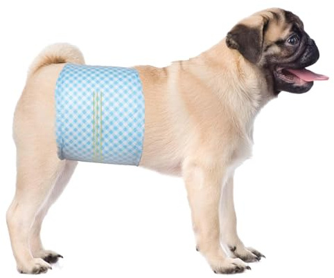 Flying Paws Male Dog Nappies, M-20 count, with Wetness Indicator Super Absorbent Dog Wraps, Adjustable Medium Diapers for Male, Puppy Incontinence Pants
