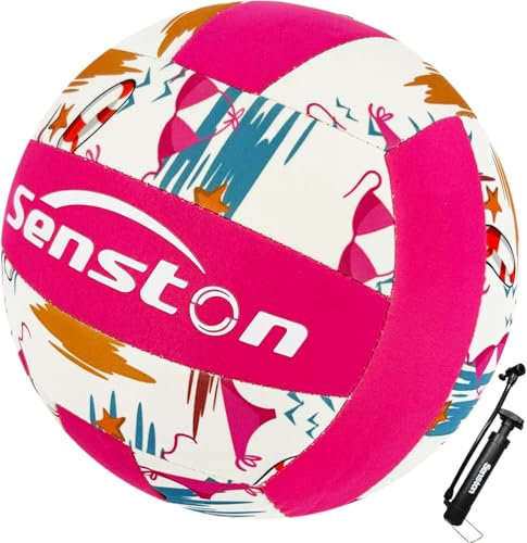 Senston Volleyball Size 5 mit Pumpe, Lightweight Beach Volleyball,pink