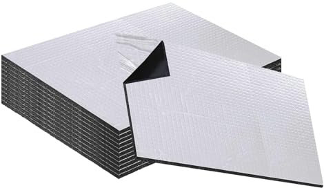 Dryxog 10 Pièces Isolation Phonique Tapis Lnsonorisant pour Autocollant Isolation Phonique Voiture Tapis Lsolant, Insonorisant Voiture pour Étanche Lgnifuge (400 x 250 x 5 MM)