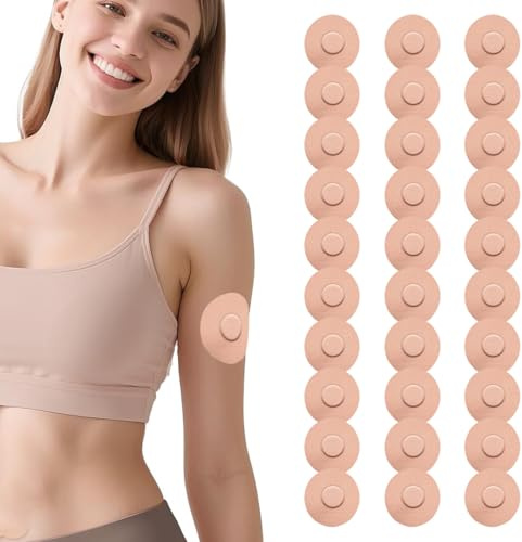Applies to Freestyle Libre 3 Plasters Waterproof Fixation Sensors Pack of 30 Fixing Plasters Self-Adhesive Skin Friendly (Sensor Not Included)