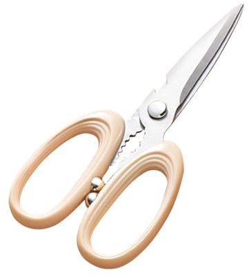MUELODSIC Tijeras de Cocina de Acero Inoxidable para Huesos Corte Rápido y Ergonómico para Carne y Aves Herramienta Doméstica Multifunción Beige