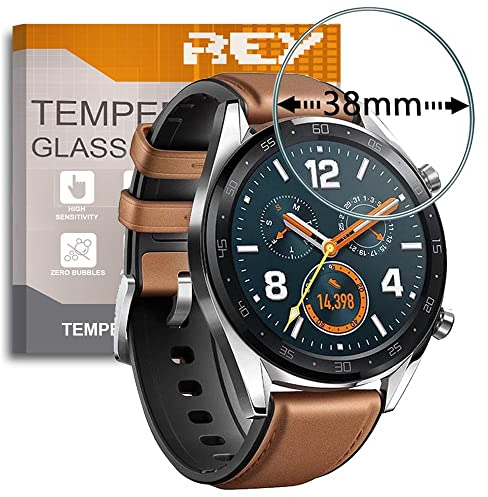 3X Protector de Pantalla para Pantalla Reloj de 38mm, Universal 38mm, Cristal Vidrio Templado Premium ¡¡¡ Medir Antes de Comprar !!!