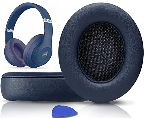 SoloWIT® Coussinets d'oreille, Oreillettes de Remplacement pour Beats Studio 3 et Studio 2 Casque Circum-aural, Cache-Oreilles Couverts en Cuir Protéine, Supression de Bruit Mousse à Mémoire