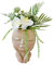Kopf Pflanzer, Gesicht Sukkulente Pflanzer, Kopf Pflanze Topf Kleine Kunstharz Kopf Blumentöpfe Kreative Gesicht Vase mit Drainageloch für Zuhause Schreibtisch Garten Dekoration Skulptur (Closed eyes)