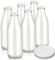 Geniess-Bar! 6 Milchflaschen 1 Liter inkl. Deckel & Ersatzdeckel 1L Glasflaschen erhältlich mit 2/4/6/9/12/15 Saftflaschen 1000ml Flaschen Weithalsflaschen leer mit Schraubdeckel Vorratsglas