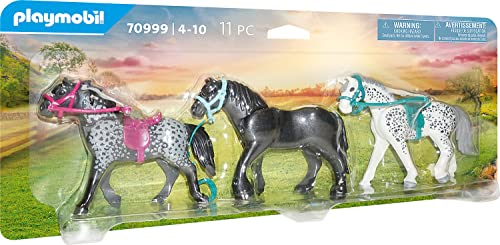 PLAYMOBIL 70999 3 Pferde: Friese, Knabstrupper & Andalusier, ab 4 Jahren