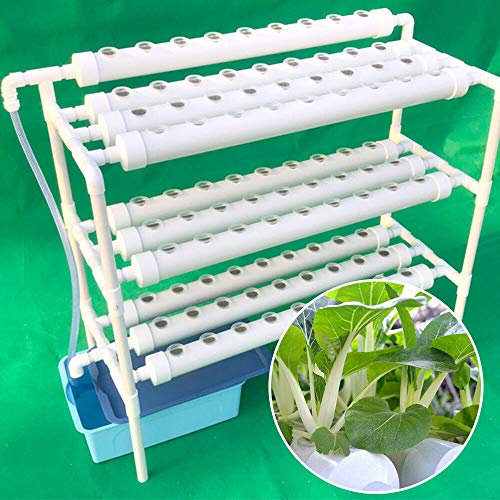 Hydroponic Grow Kit, 90 siti di fabbrica, 3 strati, pianta in PVC, idroponica, 10 tubi, sistema di coltivazione idroponica, sistema di coltivazione dell'acqua, sistema di piante da giardino