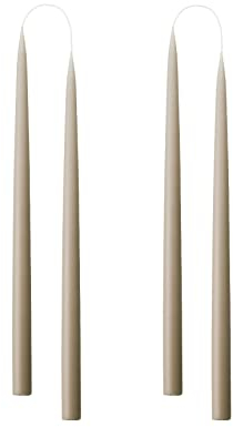 Kunstindustrien® Stabkerzen, Hergestellt in Dänemark, 42 Farben verfügbar, Tafelkerzen, Durchgefärbte Kerzen lange Brenndauer von 15 Stunden, Kerzen Set Geschenk, 4 Stück, 2,2 x 35 cm (Leinen)