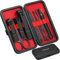 Glamne Set manicure Kit tagliaunghie Strumenti professionali per la cura delle unghie in acciaio inossidabile con custodia da viaggio in pelle 10 in 1 Nero
