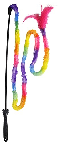 Nobby Katzenwedel mit Plüsch und Feder, Stab: 54 cm, Plüsch + Feder: 132 cm, 1 Stück