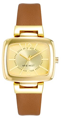 Nine West Women's Strap Watch, NW/1856 Honey Brown/Gold