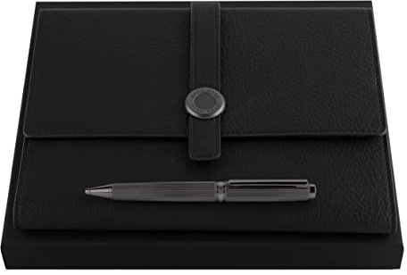Hugo Boss Schreib-Set HPMB090D (Kugelschreiber & A5 Schreibmappe) | Geschenkbox