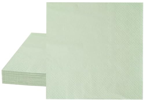 POPOYU 20 st salviagröna servetter pappersservetter 33 x 33 cm pappersnäsdukar, cocktailservetter, vardagliga pappersnäsdukar idealiska för fester, jul, halloween, bröllop, Thanksgiving, enfärgade och