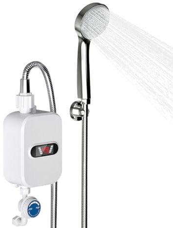 Mini Chauffe eau Instantané Douche 3500W 30-60℃ iChauffe eau Instantané Electrique Douche 0.04-0.4Pa Pression de Service Chauffe-eau Instantané Douche IPX4 Avec Protection Contre les Fuites