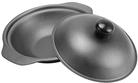 Amosfun 1pezzi Pentola in Ghisa Con Coperchio Per Stufati e Zuppe Piccola Casseruola Resistente Al Calore Per Riso e Pollo Brasato