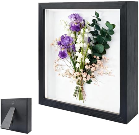 Cadre Photo 3D, Cadre Photo Profond à Remplir 20 x 25 cm, avec Plaque Acrylique Transparente, Vitrine Cadre Objet 3D Profond 3cm, pour Photos, Décoration DIY, Noir