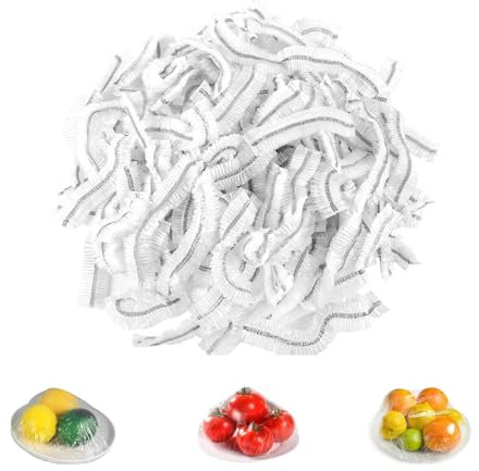 Lot de 100 films alimentaires avec élastique, réutilisables, couvercles pour la conservation des aliments