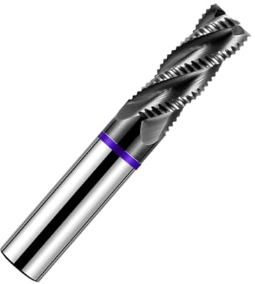 VIERDWIN Carbide Roughing End Mill 1/2 4 Flute, Heavy Duty Square Nose Milling Cutter for Steel, Aluminum & Hardened Metals - Professional & DIY Use (1-Piece)