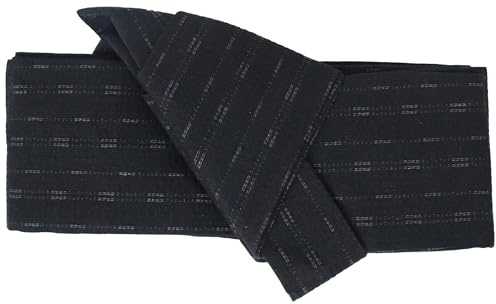 G-LIKE Kimono Giapponese Obi Cinture – Cintura Kimono Tradizionale Cintura Harajuku Haori Yukata Robe Accessori Tridimensionale Cintura Cintura Auto Nodo per Uomo - Cotone, Nero, Taglia unica